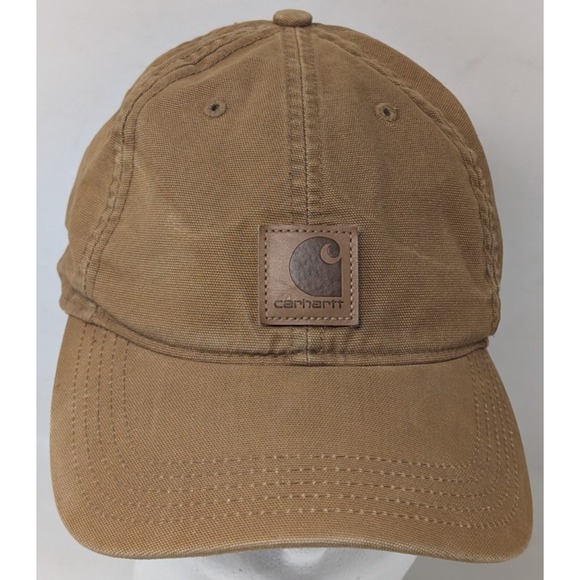 Carhatt Hat Cap Strap Back Brown Logo Canvas Grunge Work Classic Dad Adult Mens - Picture 1 of 7